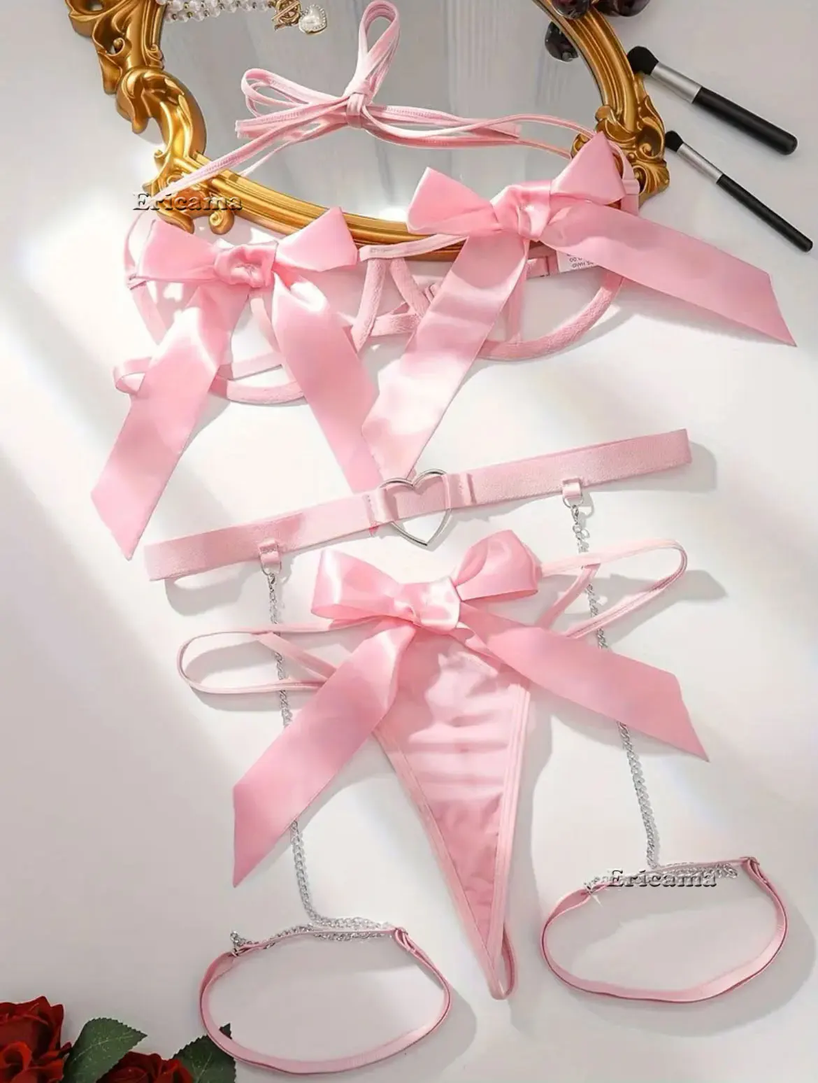 Lace Bralette Set - Lingerie seksi wanita pakaian dalam transparan